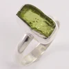 Wholesale Price 925 Sterling Silver Ring Size US 8 Natural PERIDOT Raw Gemstone