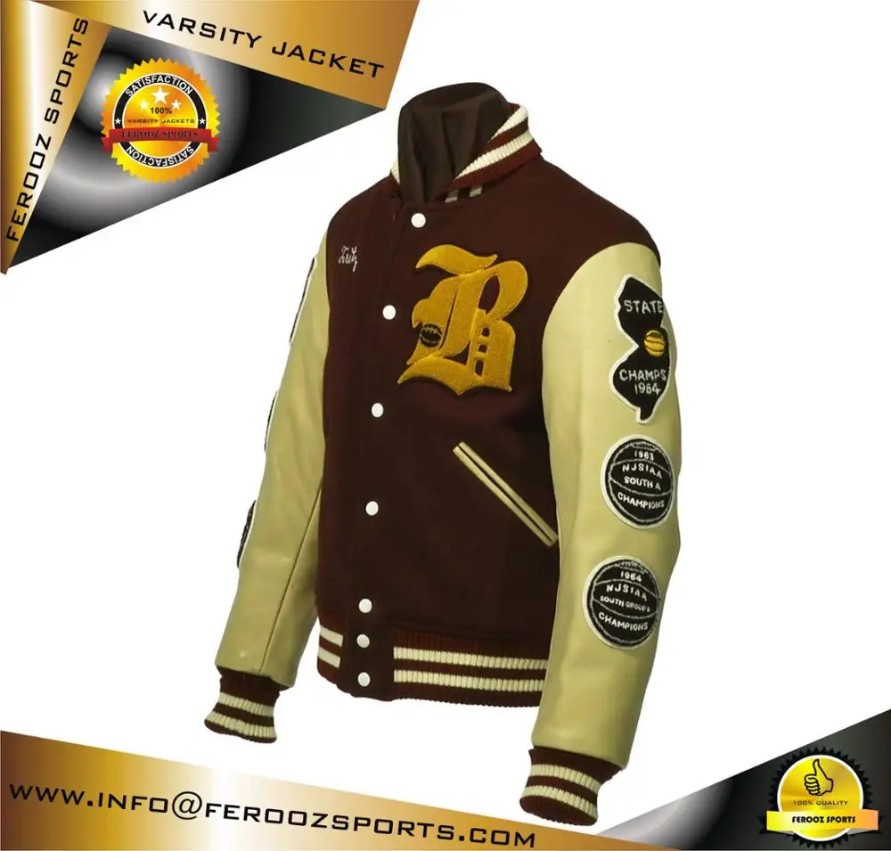 Superior Quality Varsity Jacket College Jacket Baseball Jacket With Woolen Body And Leather