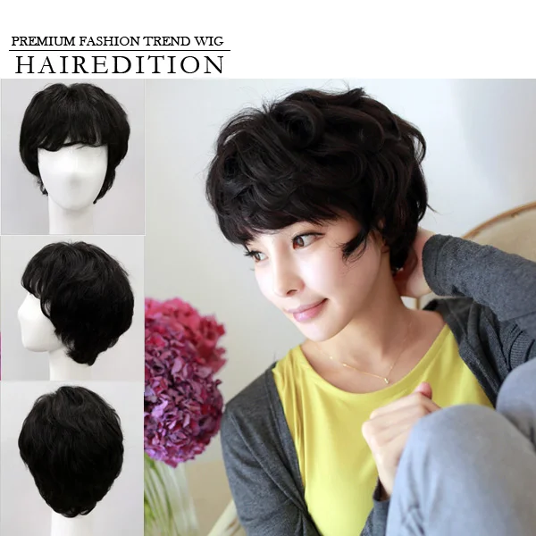 Best Quality 100 Human Hair Wig Full Wig Wavy Short Hair Style
