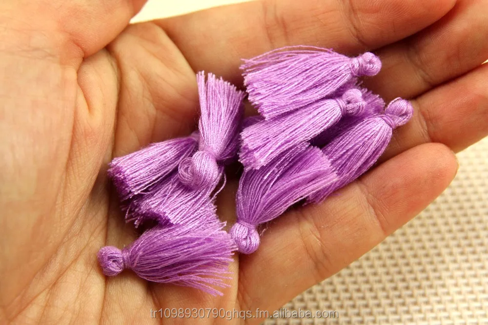 Mini Tassels, 2,5cm Cotton Tassels, Small Tassels, Lilac Cotton Tassel, Handmade Mini Tassels, Mini Cotton Tassels,