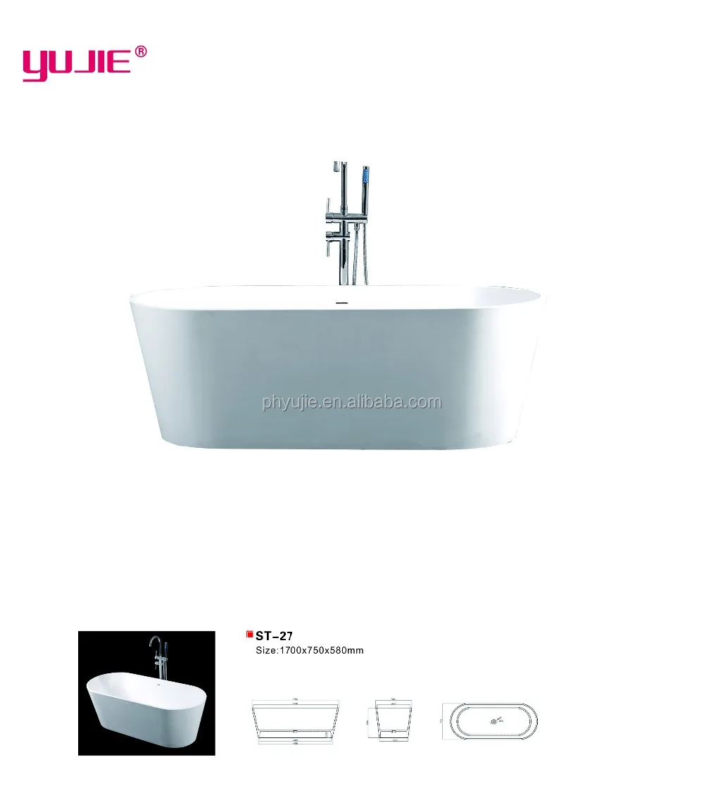 Modern Solid Surface bath tub, Stone Freestanding resin bathtub