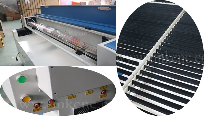 Double laser heads metal wood glass fabric laser engraving cutting machine / link cnc laser machine LXJ1325-H-2