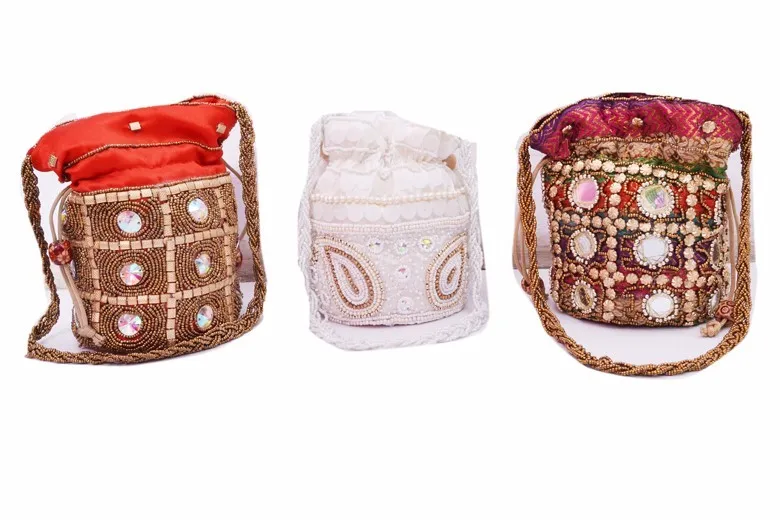 mirror work potli bags