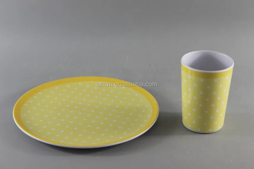 New Design Melamine Cake Serving Plate And Cup Set