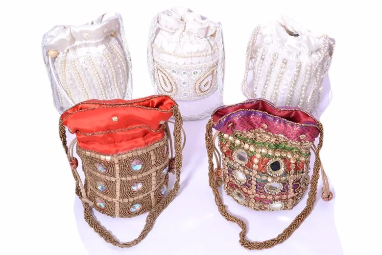 mirror work potli bags