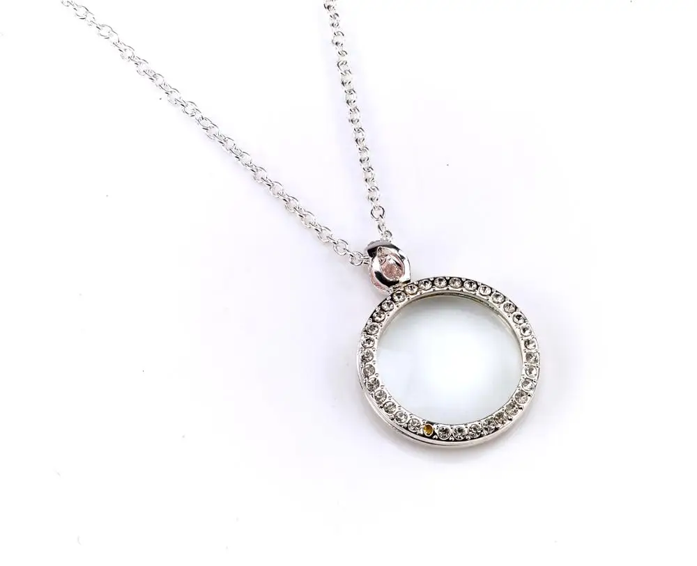 Lightweight Silver Circle Frame Pendant Necklace Magnifier - Buy ...