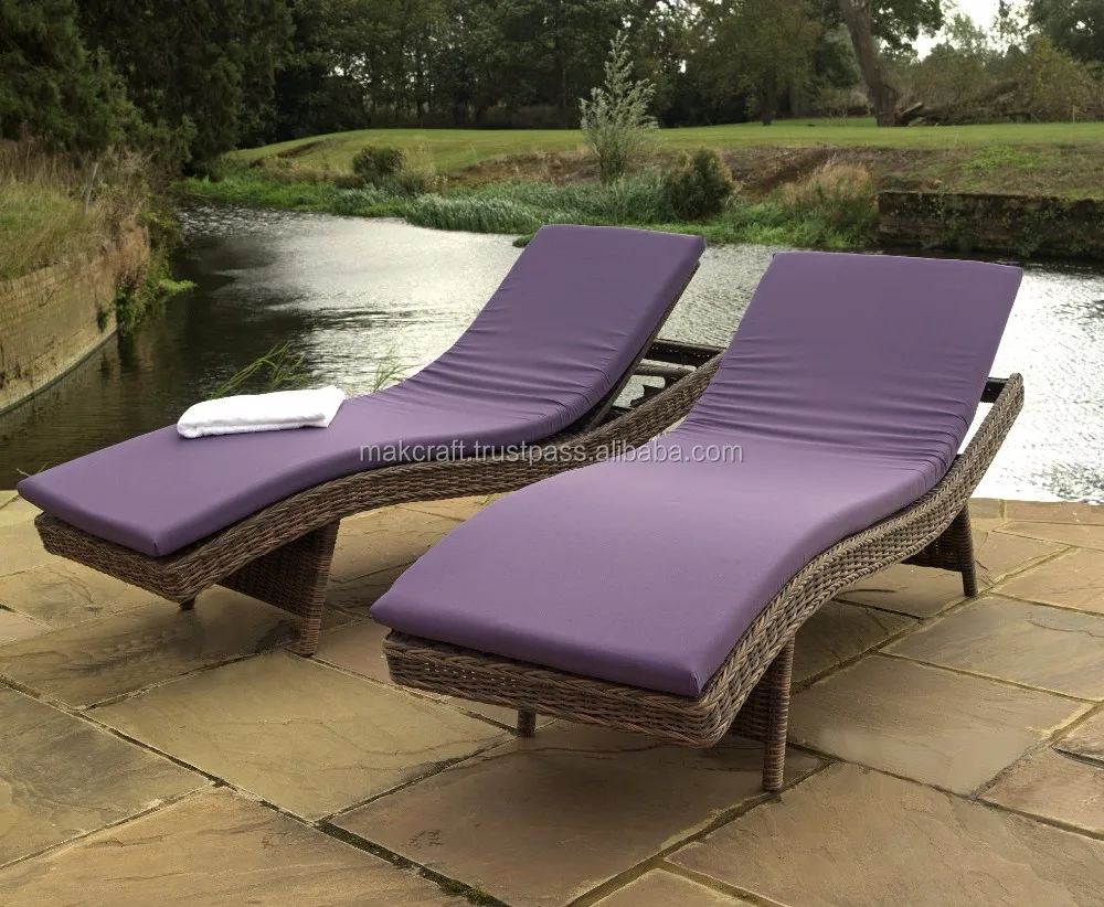 Poly Pe Pvc Wicker Cheap Garden Outdoor Rattan Sun Lounger/ Sunbed