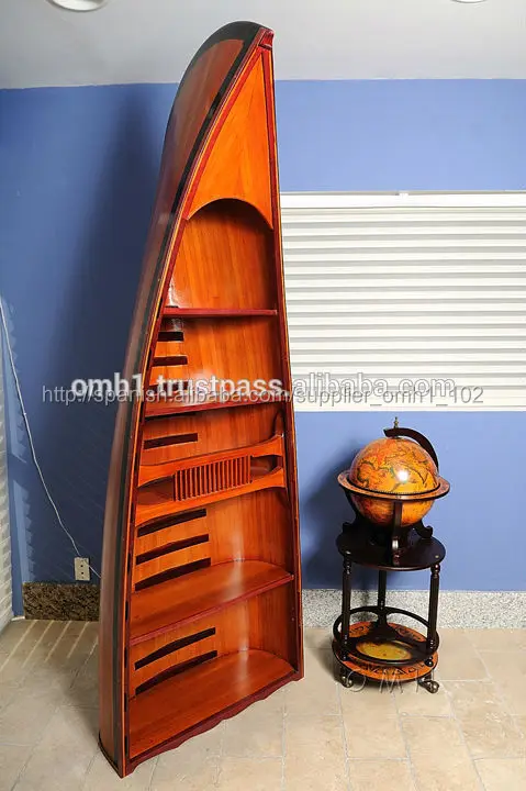 canoa de madera estante de libro-Armarios de madera-Identificación del