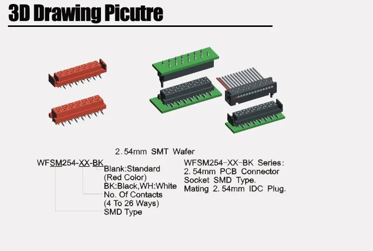 Smd Smt Male Idc Pcb Connector 6 8 10 Pin,2.54mm Male Idc Plug Buy