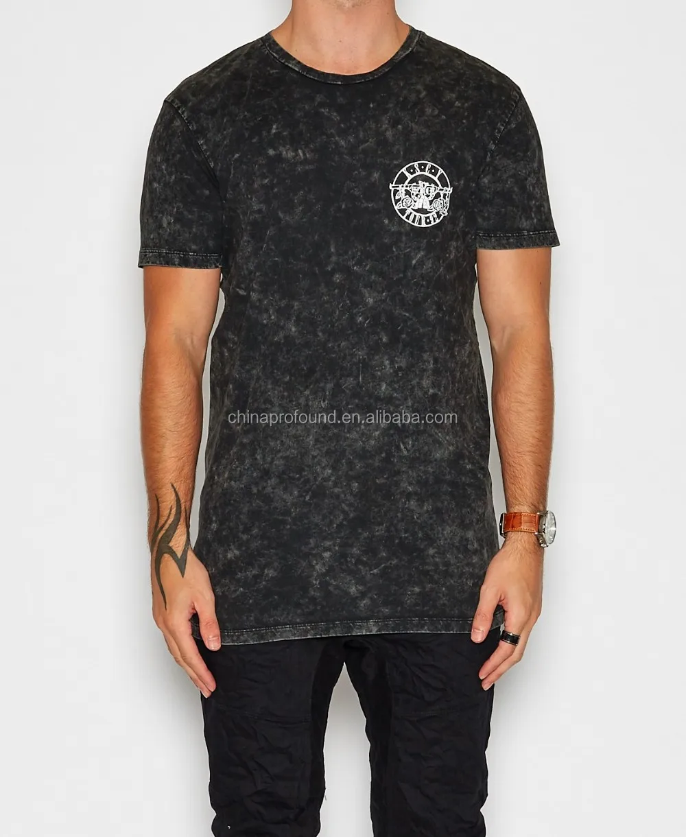 black acid washed t shirt