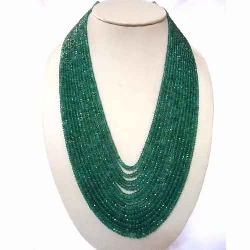 Details about   Emerald Gemstone Faceted Bead Necklace NP1248