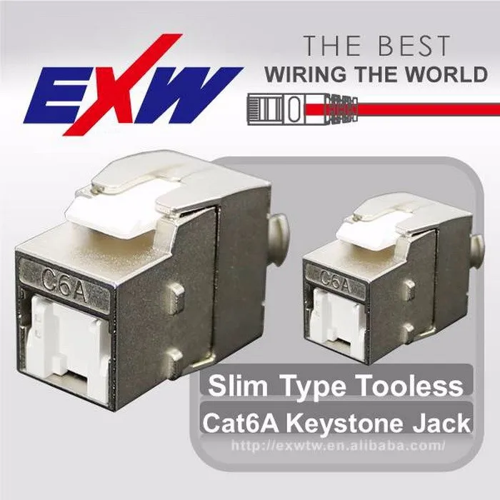Toolless Slim Rj45 C6a Keystone Jack With Shutter - Buy ... 1 8 female jack component wiring 