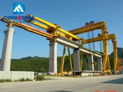 Bridge beam lifting gantry crane and launching gantry crane in Girder lifting station