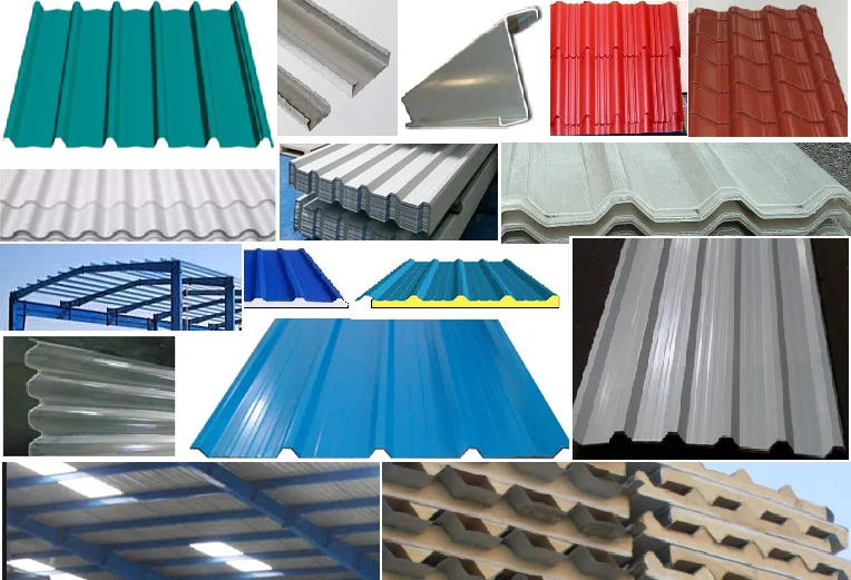 Corrugated / Trapezoidally Corrugated Roofing Sheets And Insulated Sandwich Panels + 971 56