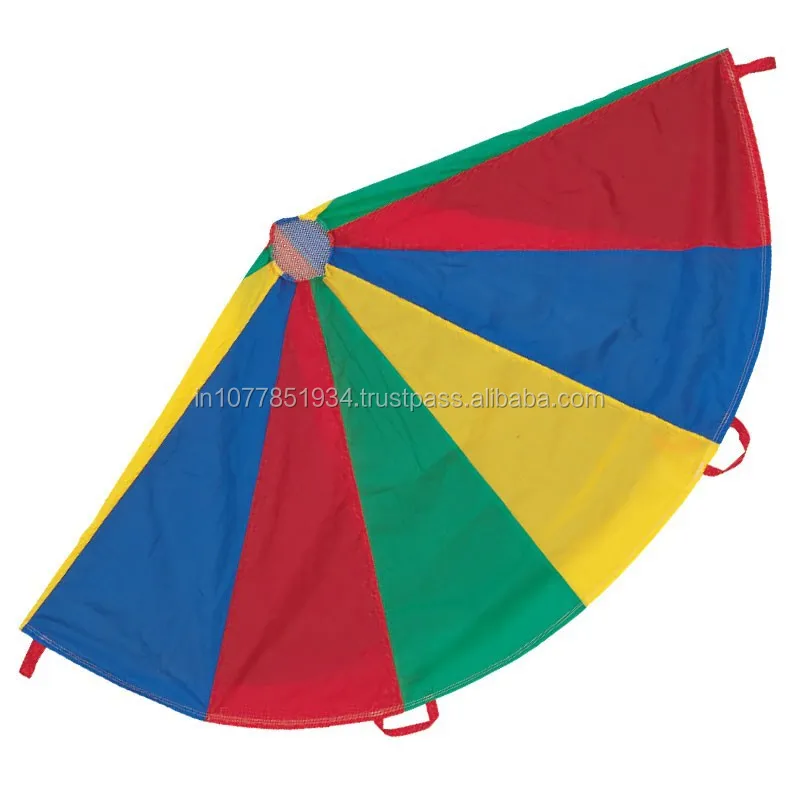 With 24 Handle... 20 ft Huge Rainbow Coloured Parachute Play & Trampoline Tent 