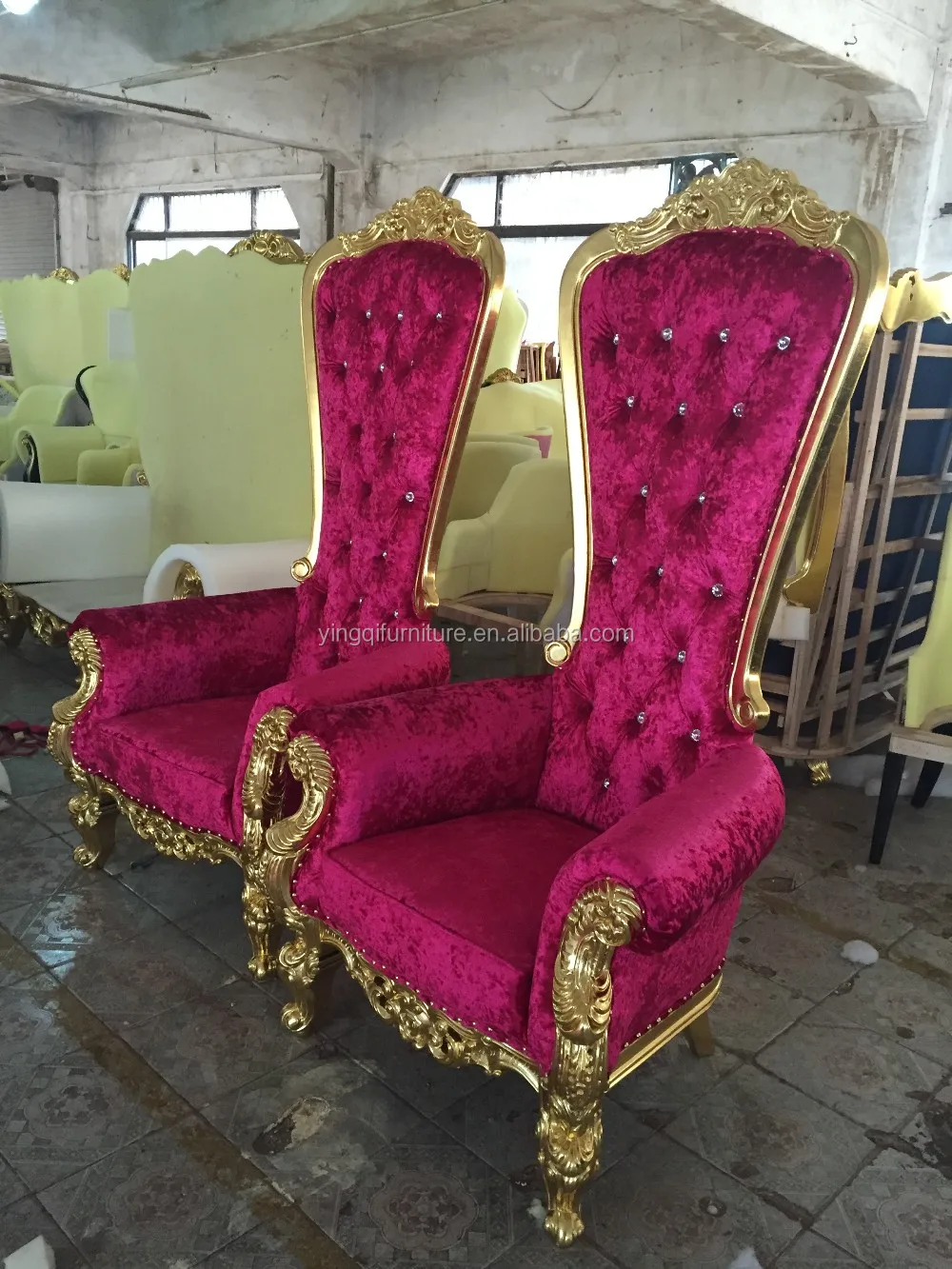 Hot Sale High Back Wedding King And Queen Chair Buy Wedding King And