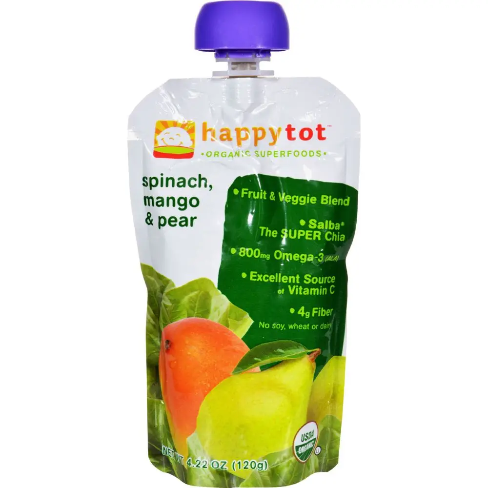 
Happy Baby HappyTot Organic Superfoods Spinach Mango and Pear - 4.22 oz - Case of 16 