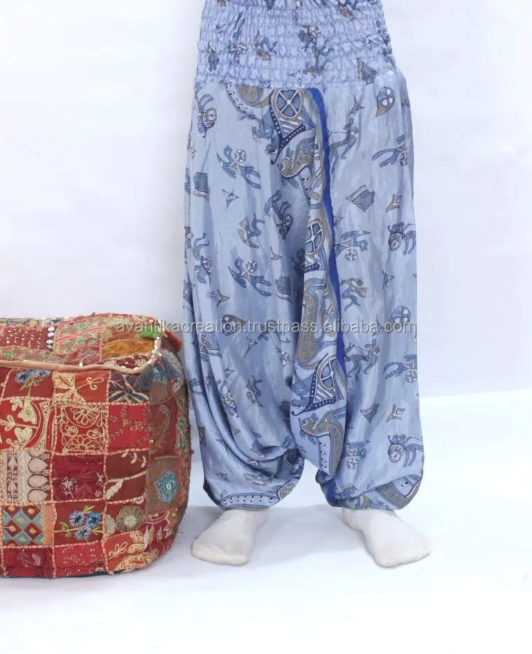 Indian Vintage Silk Harem Pants Printed Harem Pants boho Hippie