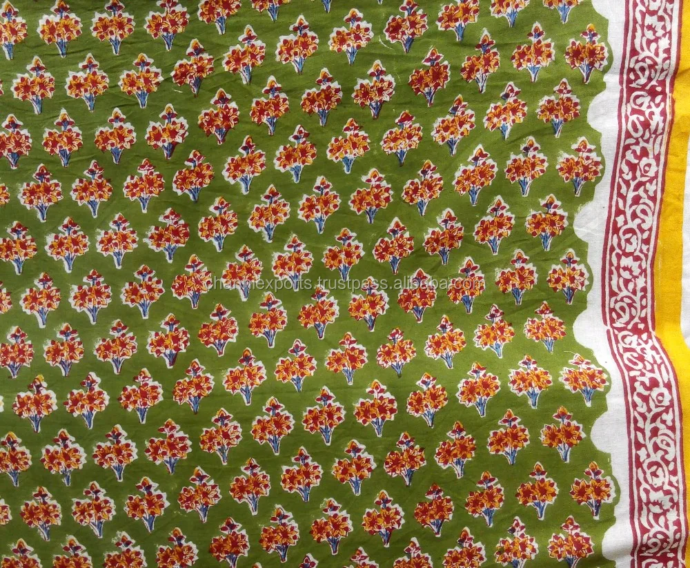 Indian Handmade Cotton Fabric Comfortable Hand Block Fabric Home