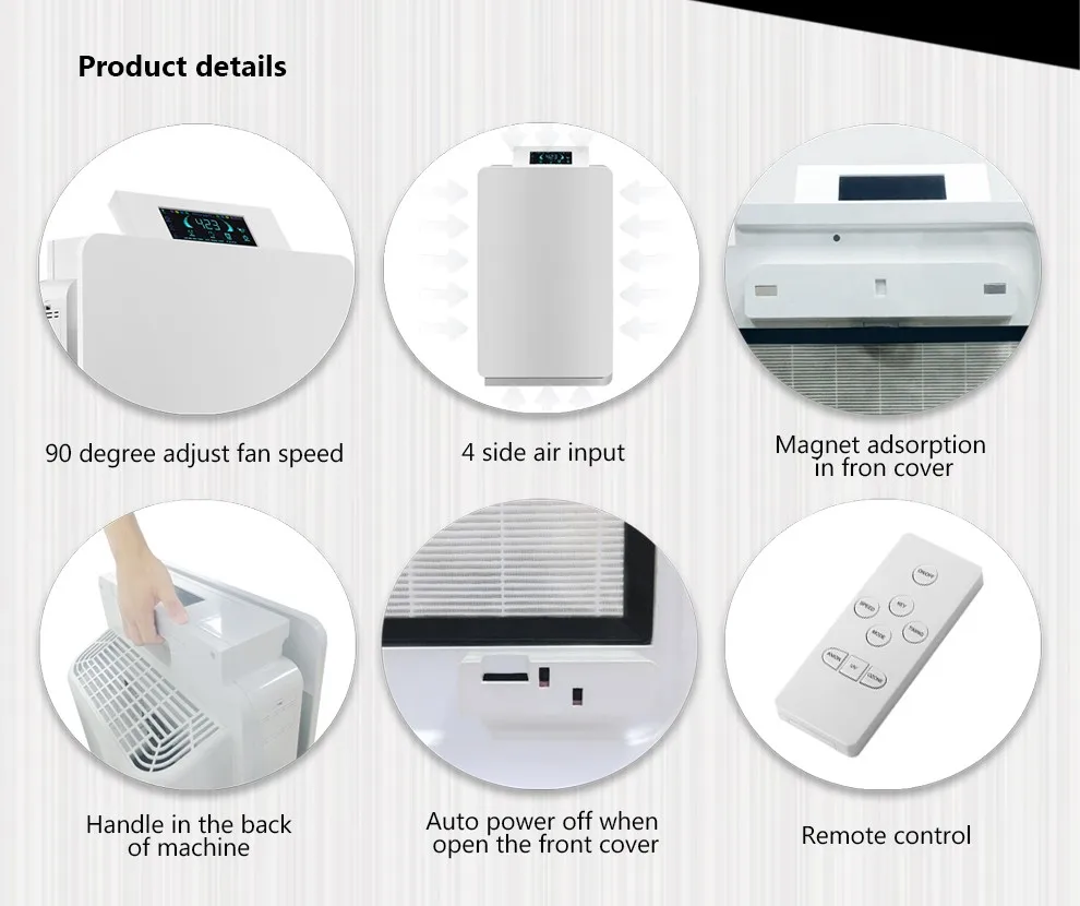 Indoor Air Purifier Hepa Filter 9 Stage Purification Wifi Optional