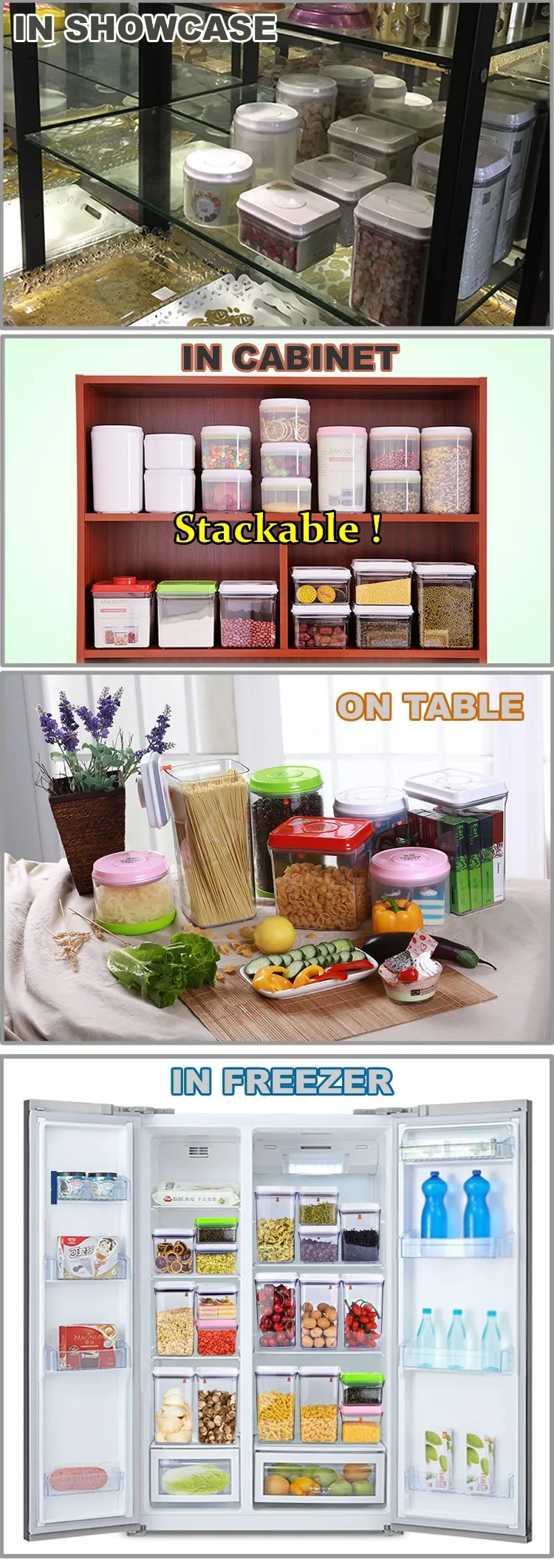 Customized 600ML Food Grade BPA Free Round Plastic Containers/ Airtight Cereal Keeper Food Container