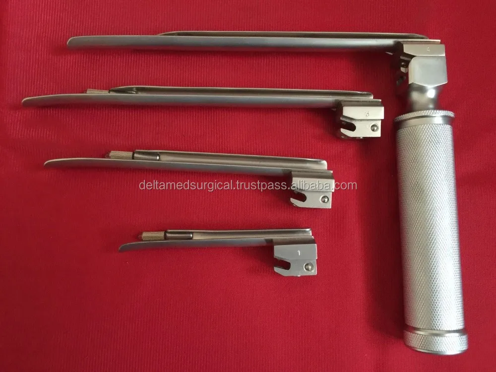 Miller Laryngoscope Set 5 Blades Conventional Diagnose Examination