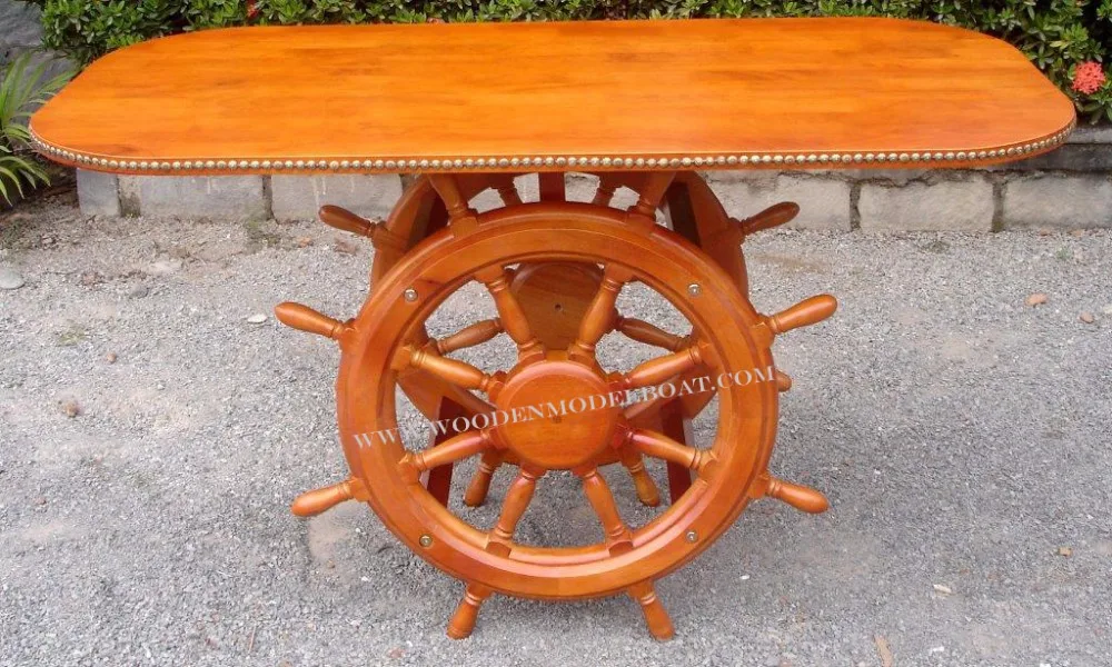 Wooden Ship Wheel Dining Table Nautical Furniture/ Wooden Nautical