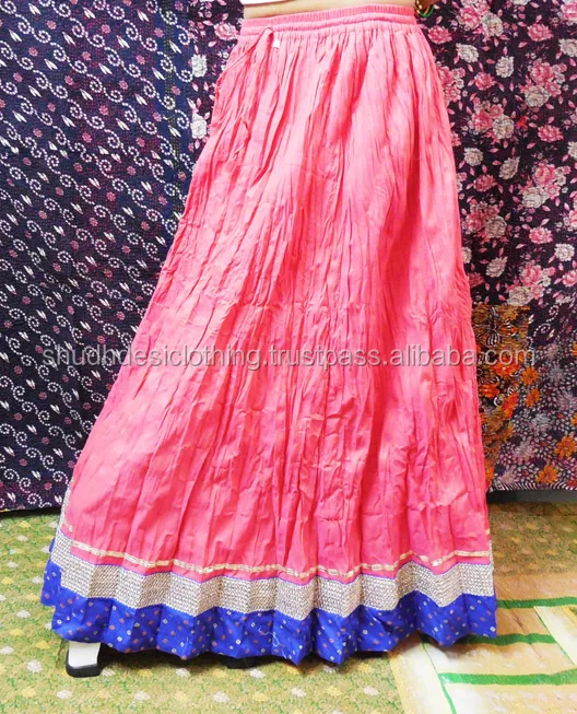 Buy Indian Bright Red Designer Cotton Long Skirt Online - Buy ...