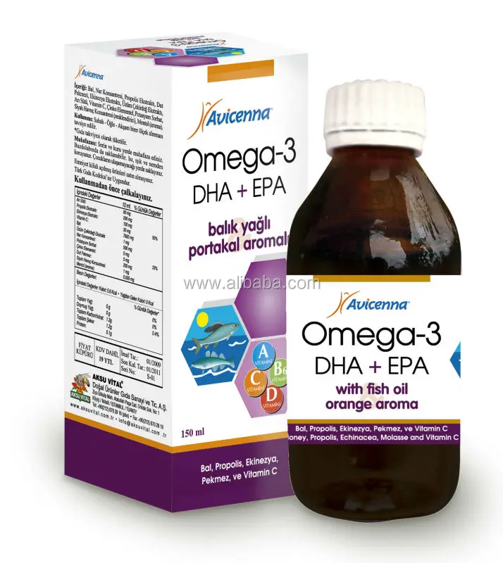 Jarabe De Omega 3 Aceite De Pescado Para Niños Con Larginina Peach