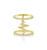 18k Solid Yellow Gold Pave Diamond Bands Connected Shockwave Ring Wholesale Yellow Gold Diamond Ring Jewelry Manufacturer