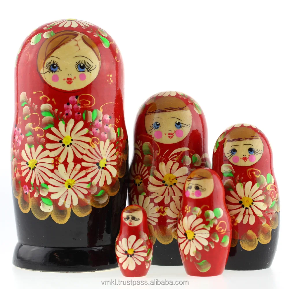 5 Pcs Matryoshka,Mix Of 15 Cm Babushka Dolls From One Artist,Custom ...