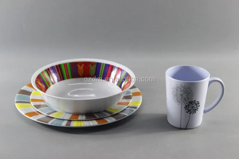 Custom Design Melamine Dinner Set For 4 Person