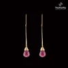 Stylish & Contemporary Handmade Ruby Drop Gold Plated 925 Sterling Silver Earrings