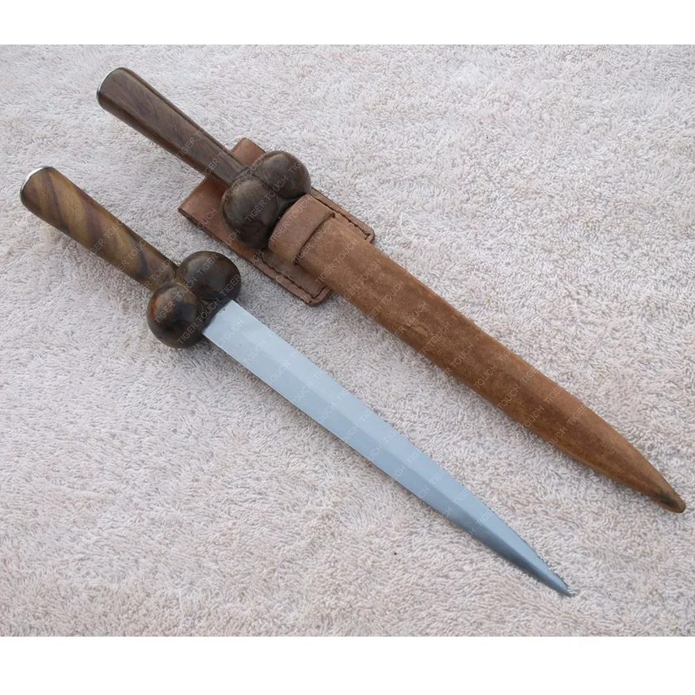 Medieval Largel Dagger Double Edged Sharp 1300 And 1500 Handle Wood ...