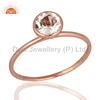 Designer Solid Rose Gold Ring Crystal Quartz Gemstone Womens Ring Manufacturer Jaipur Gold Jewelry