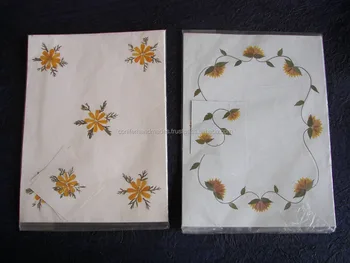 Dried Flower Handmade Paper Table Mats With Matching Coasters With