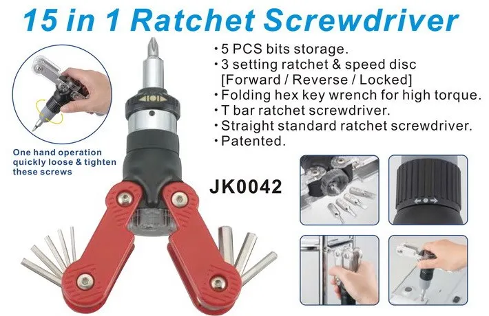 Function Hand Tool Kit 15 In 1 Ratchet Screwdriver - Buy T Bar ...