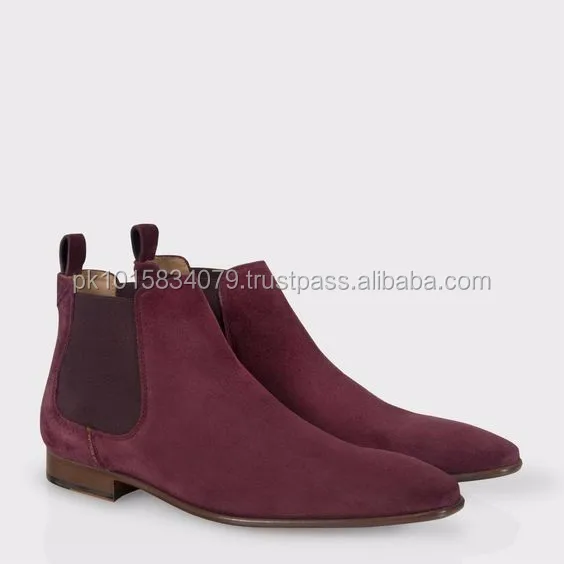 burgundy suede boots men