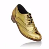 High-End Mirror Finish Gold Brogues