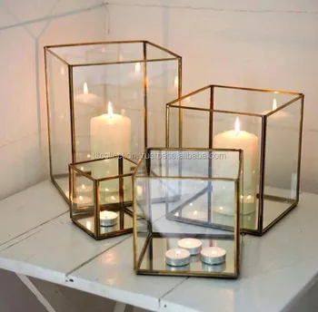 glass box candle holder