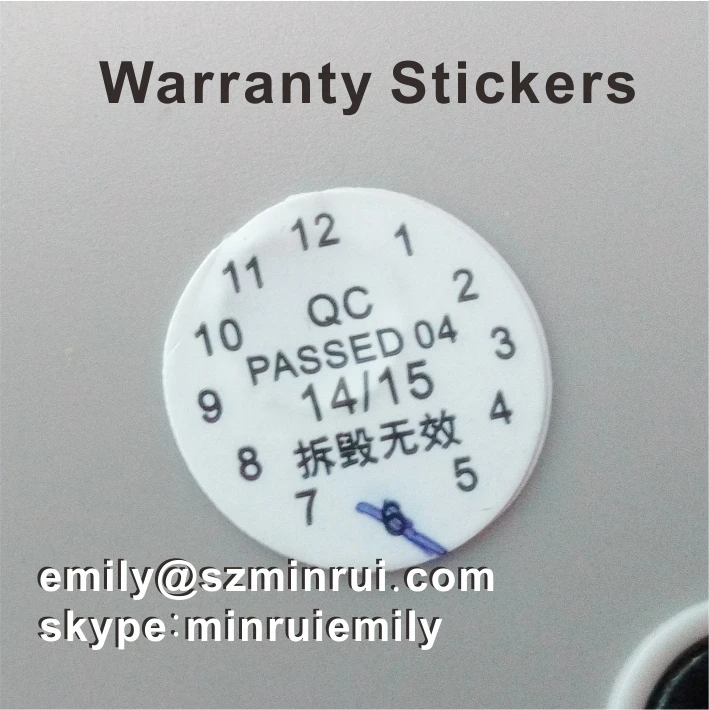 Custom Round Black Printed Warranty Screw Adhesive Label,Warranty Void