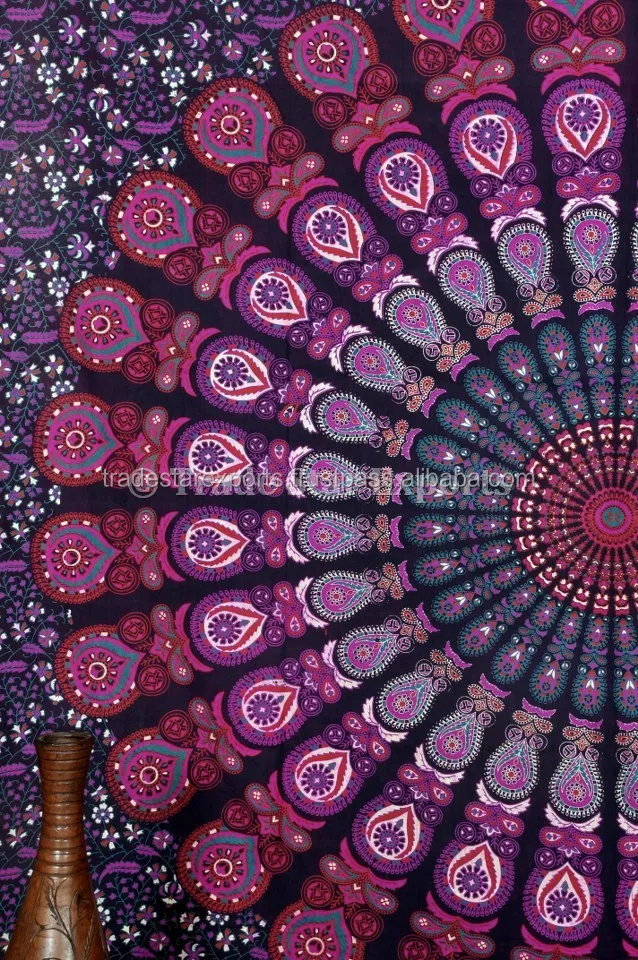 86 55 Pollici Cotone Indiano Sticker Tapestry Parete Cotone Indiano Camera Parete Hippie Arazzi Bohemian Mandala Tapestry Per La Decorazione Domestica 