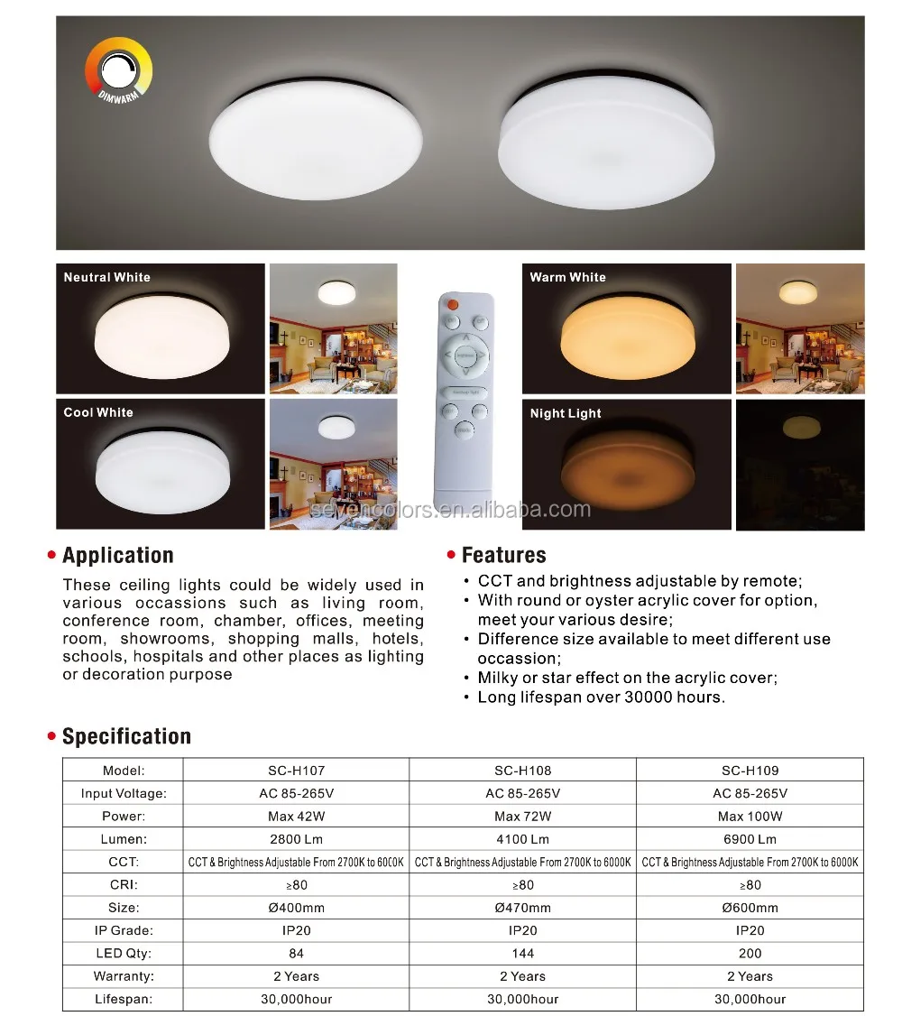 270mm 400mm 470mm 600mm Ceiling Lamp Remote Controlled Square Led ...