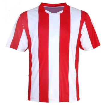 red white striped soccer jersey
