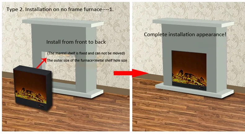 Factory Outlet Fake Electric Fireplace Wood Burning Fireplace
