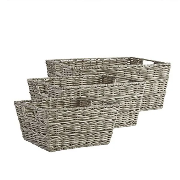 Wholesale Custom Gray Wicker Shelf Storage Baskets Buy Wholesale
