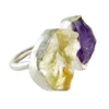 Free Size Rough Citrine_Amethyst 925 Sterling Silver Ring, Silver Jewelry Exporter, Unique Silver Jewelry