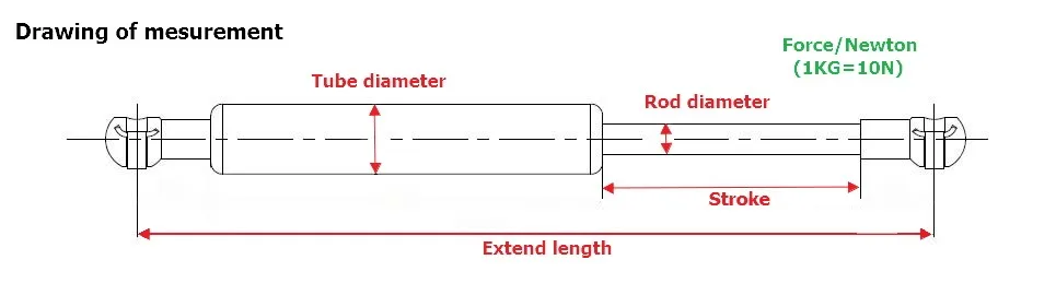 Competitive Price Furniture Hardware Compression Gas Lift for Cabinet 100N