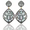 14K Gold Diamond Pave Earrings Gemstone 925 Sterling Silver Dangle Ethnic Aquamarine Earring Jewelry