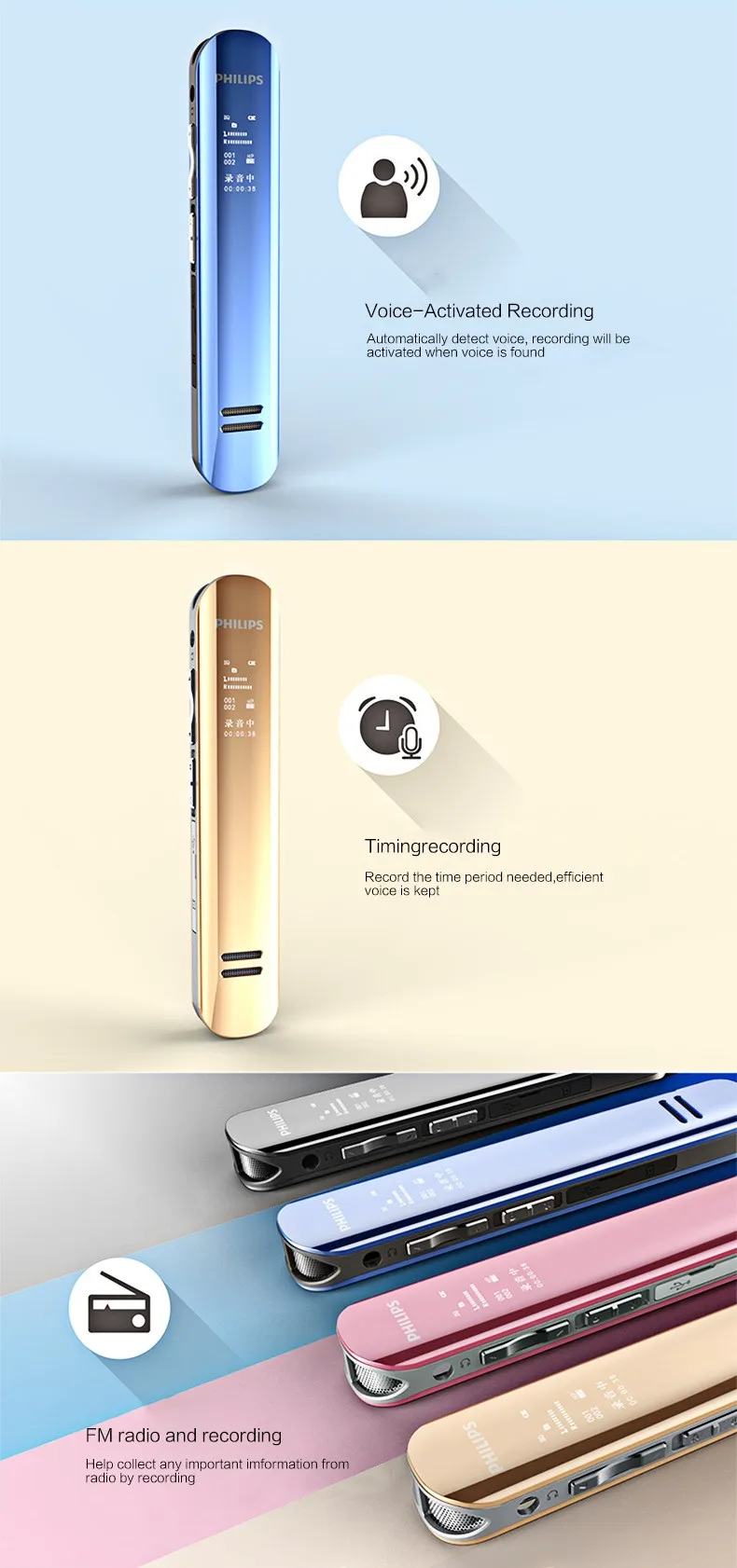 PHILIPS children voice recorder for kids with long battery life